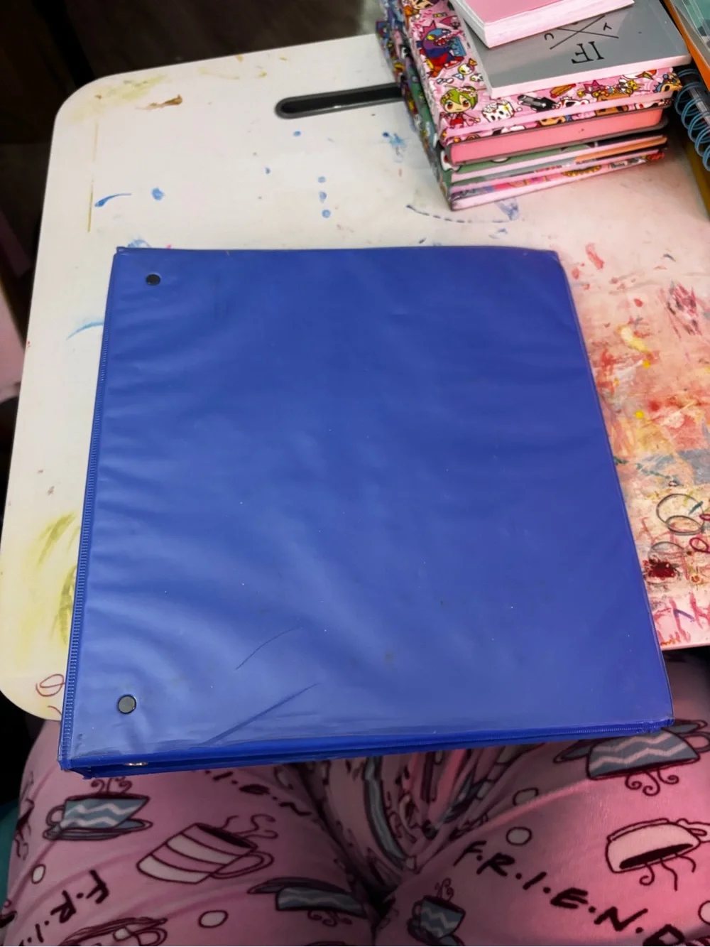 Royal Blue 3-Ring Binder with display sleeves on the front/back/binding